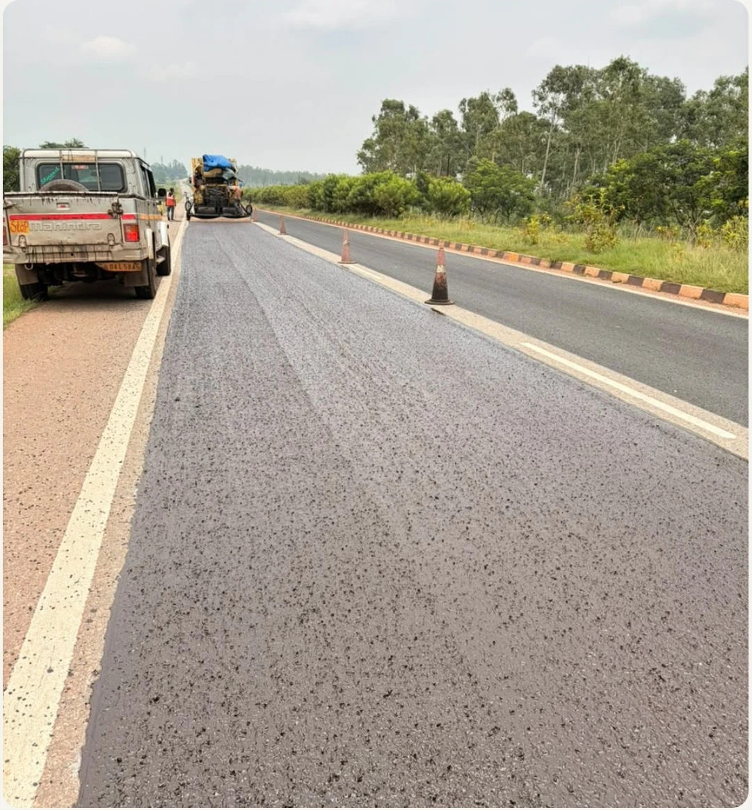 Micro-surfacing road work